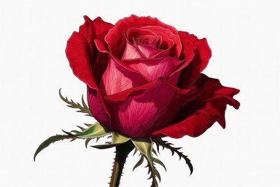 Close view of a red rose flower