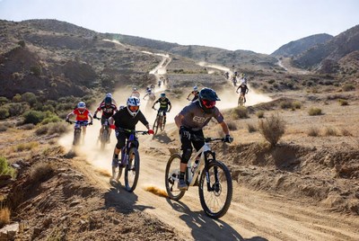Mountain biking in desert terrain
