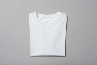 White shirt folded on gray background