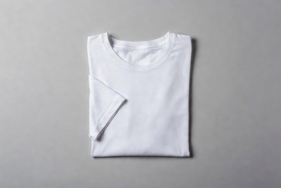 Simple white t-shirt on flat surface
