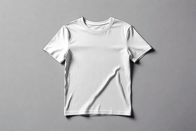 Simple white t-shirt on gray background