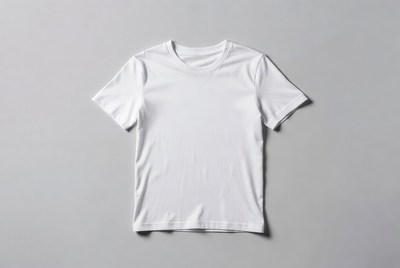 Plain white t-shirt on gray background
