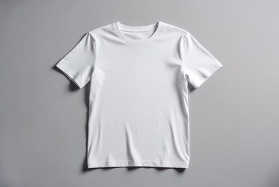 Plain white t-shirt on gray background