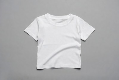 Plain white t-shirt on gray background