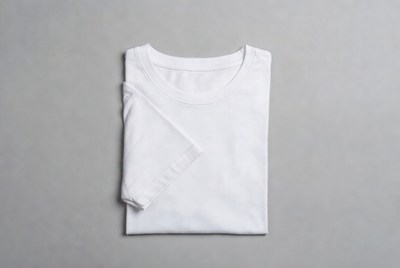 Folded white shirt on surface