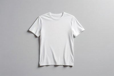 Plain white t-shirt on gray background