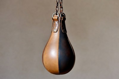 Punching bag hanging in gym space