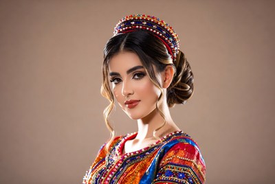 Woman in traditional dress at cultural event