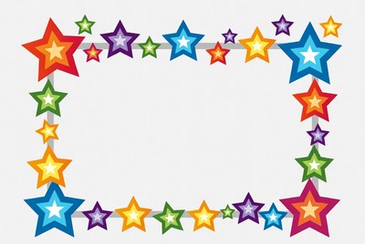 Colorful star frame design for events