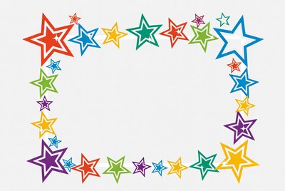 Colorful stars in a border design