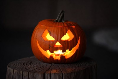 Jack-o'-lantern with glowing face
