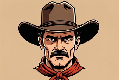 Cowboy with hat and bandana