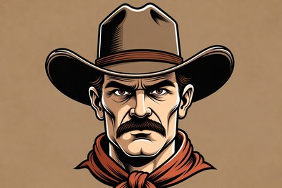 Cowboy with a hat and bandana