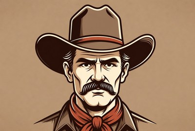 Western man with cowboy hat
