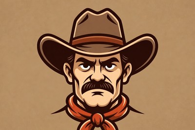 Cowboy wearing hat and scarf