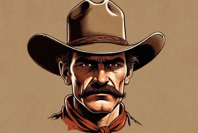 Portrait of a cowboy with hat