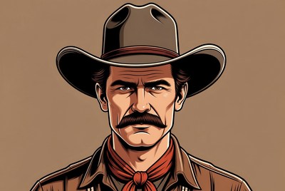 Cowboy portrait with hat and bandana