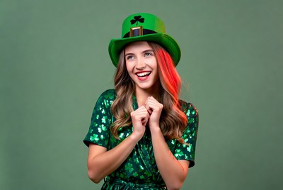Woman celebrating st. patrick's day