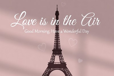 Love message with eiffel tower design