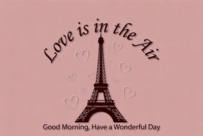 Love message with eiffel tower design