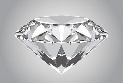 Clear diamond on light background