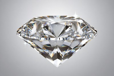 Shiny diamond on gray background