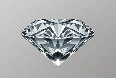 Diamond with clear reflections and cuts