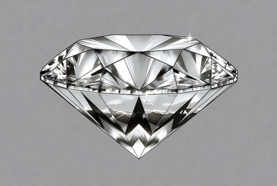 Diamond with shining facets displayed