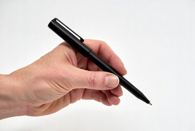 Holding a pen in hand