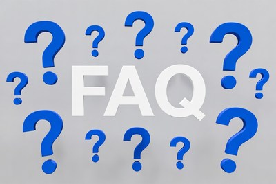 Common questions and answers displayed on wall