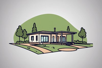 Modern house design with garden area