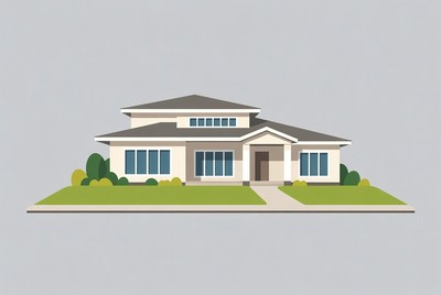 Modern house with garden and pathway