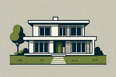 Modern house design with simple lines