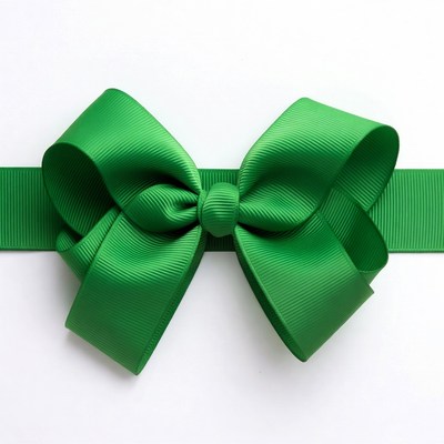 Green ribbon bow for gift