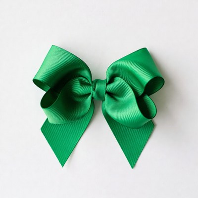 Bright green ribbon bow for decorations
