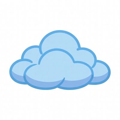 Blue cloud in simple design