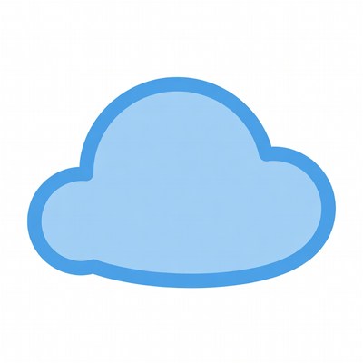 Bright blue cloud with simple outline