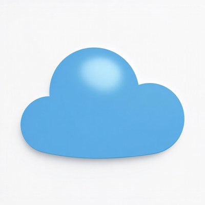 Blue cloud shape on white background