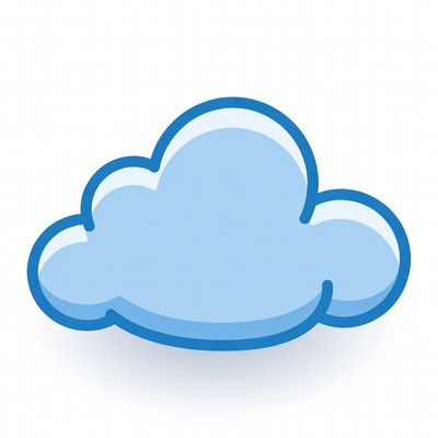Blue cloud graphic design element