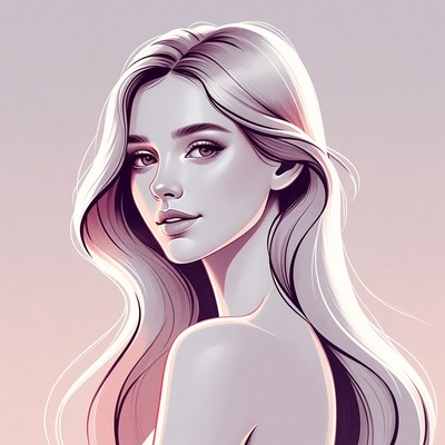 Portrait of a woman with long hair