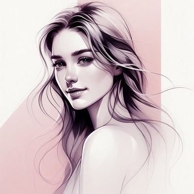 Portrait of a woman with long hair