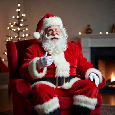 Santa sitting in holiday setting