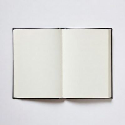 Blank pages in a notebook opened