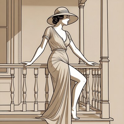 Woman on balcony during sunny day