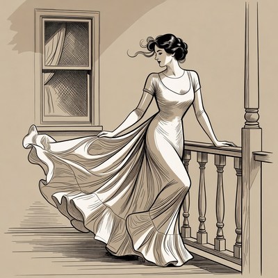 Elegant woman on balcony