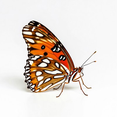 Colorful butterfly on white background