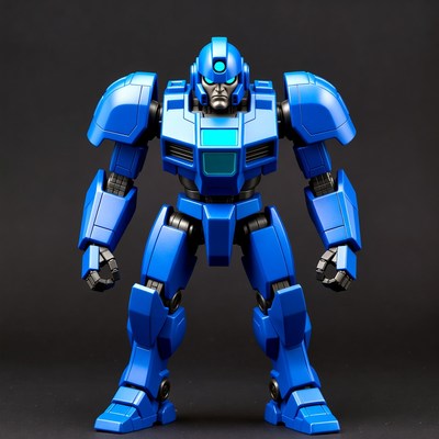 Robot figure stands on display