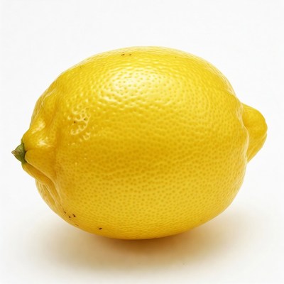 Fresh lemon placed on white surface