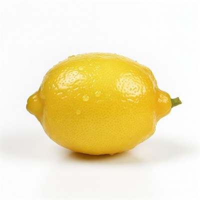 Yellow lemon on white background