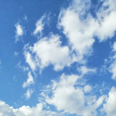 Clouds in a bright blue sky